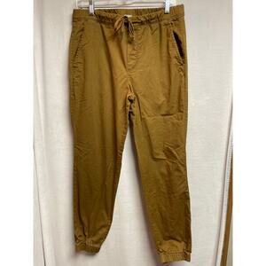 GAP‎ mens for good jogger pants cuffed ankle khaki size S elastic waist